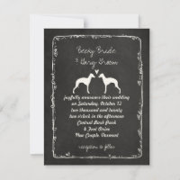 Italien Greyhound Silhouettes Mariage Faire-part