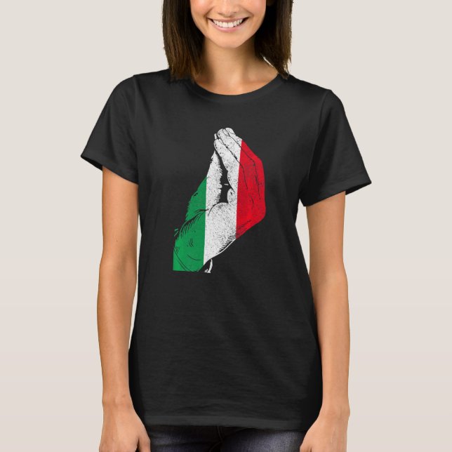Italien Hand Gesture Italia Flag Pride T-Shirt (Vorderseite)