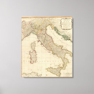 Italien-Handfarbiger Atlas-Karte Leinwanddruck