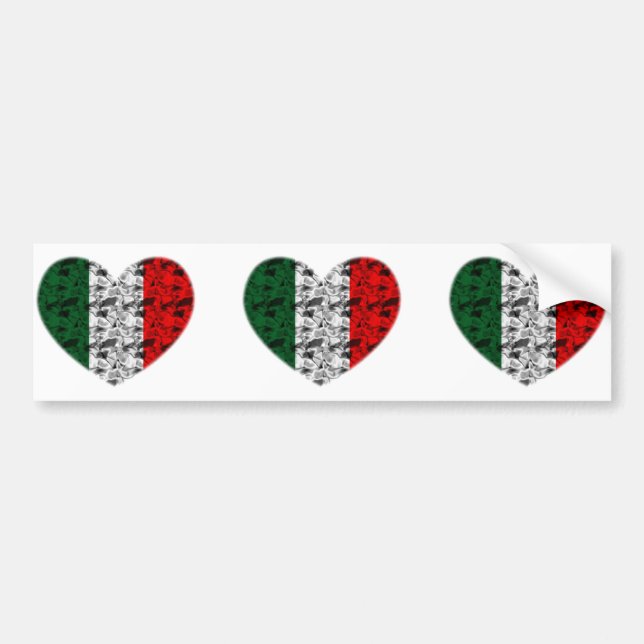 Italien-Herz Autoaufkleber (Vorne)