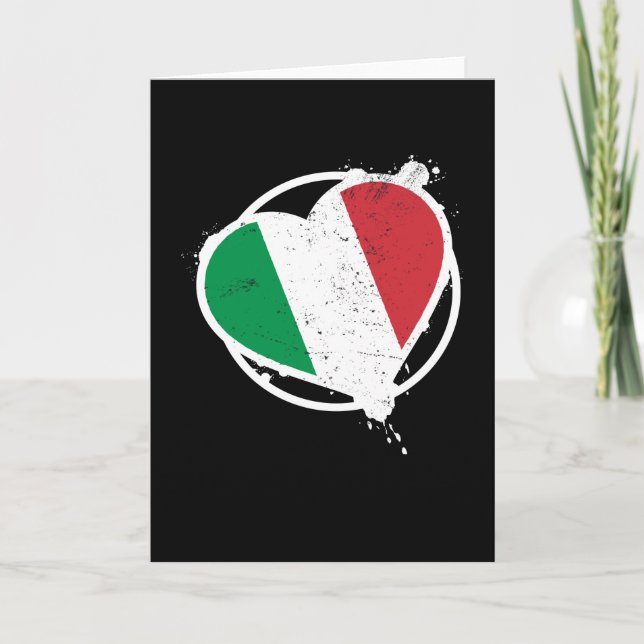 Italien Herz Italienisch Italien Karte (Vorderseite)