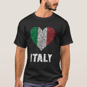 Italien Herz Italienische Flagge Italienische Wurz T-Shirt