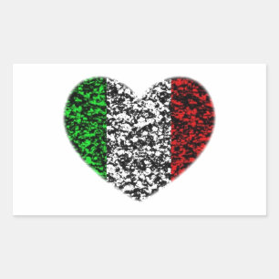 Italien-Herz Rechteckiger Aufkleber
