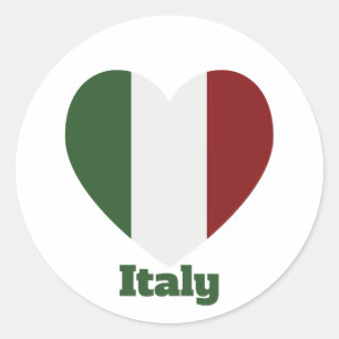 Italien Herzenflagge Runder Aufkleber