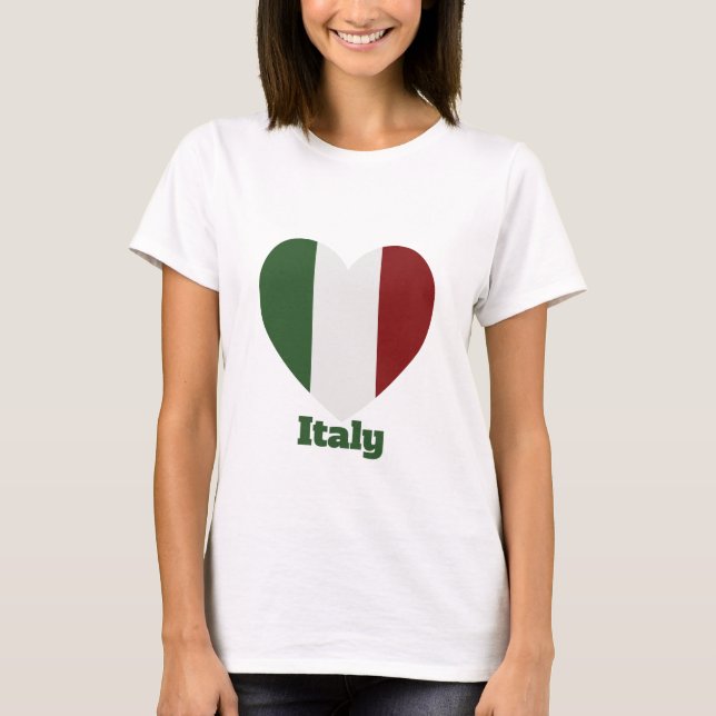 Italien Herzenflagge T-Shirt (Vorderseite)