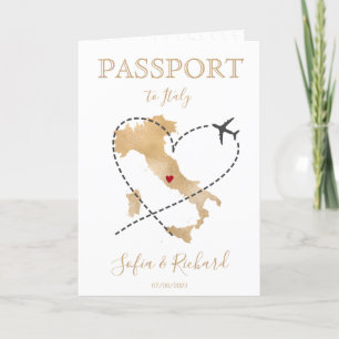 Italien Hochzeit in Urlaubsort Passport Gold Weltk Einladung