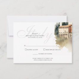 Italien Hochzeit in Urlaubsort Watercolor RSVP Car