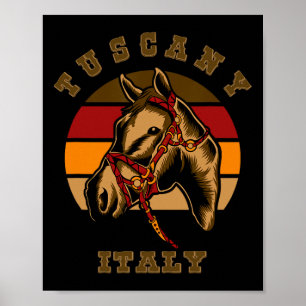 Italien Horseck Riding Pferd Retro Art Toskana Equ Poster