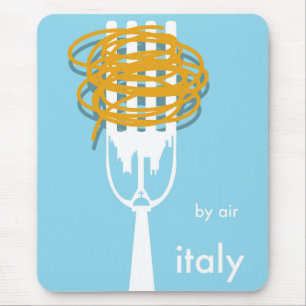 Italien im Flug Vintage-Reiseposter. Mousepad