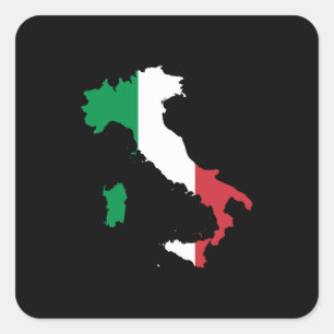 Italien in italienischen Farben Quadratischer Aufkleber