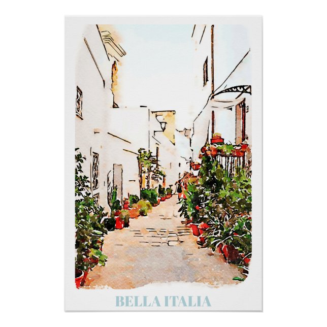 ** Italien Italia AP12 Street Pflanze Lines Poster (Vorderseite)