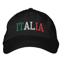 ITALIEN Italienisch Grün Weiß und Rot auf Schwarz
