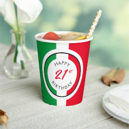 Italien Italienische Flagge Happy Birthday Pappbecher