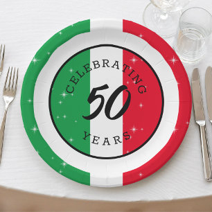Italien Italienische Flagge Italienisch Geburtstag Pappteller
