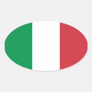 Italien/italienische Flagge Ovaler Aufkleber