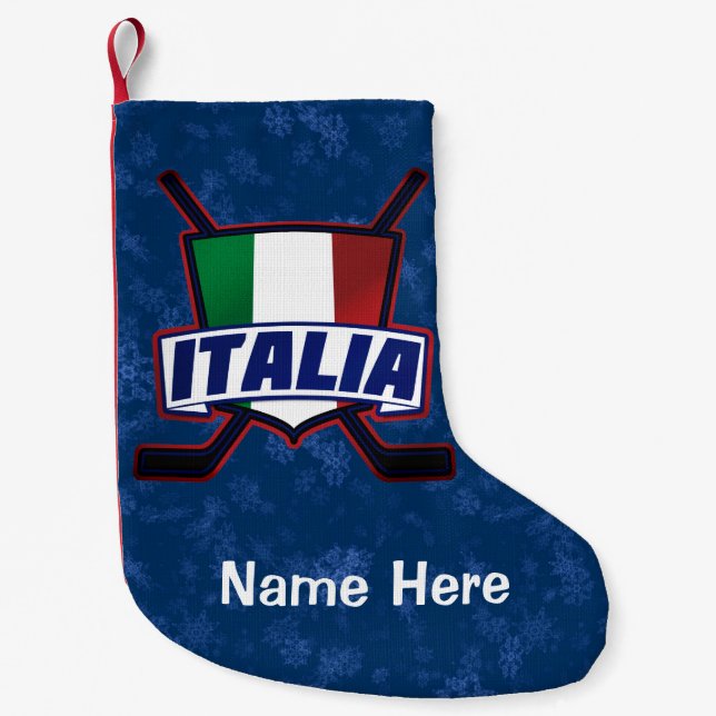 Italien Italienische Hockey-Flag Weihnachtsfest St Kleiner Weihnachtsstrumpf (Vorderseite)
