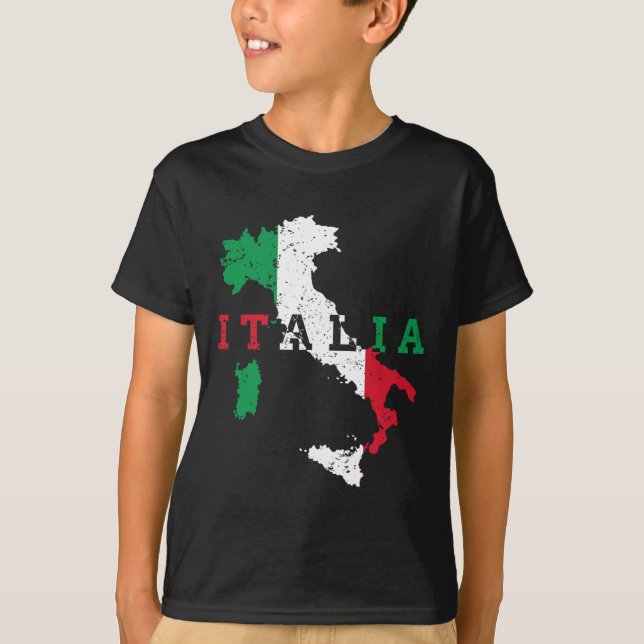 Italien Italienische Karte Flagge Pride Gift Herit T-Shirt (Vorderseite)