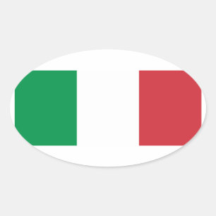 Italien - italienische Staatsflagge Ovaler Aufkleber