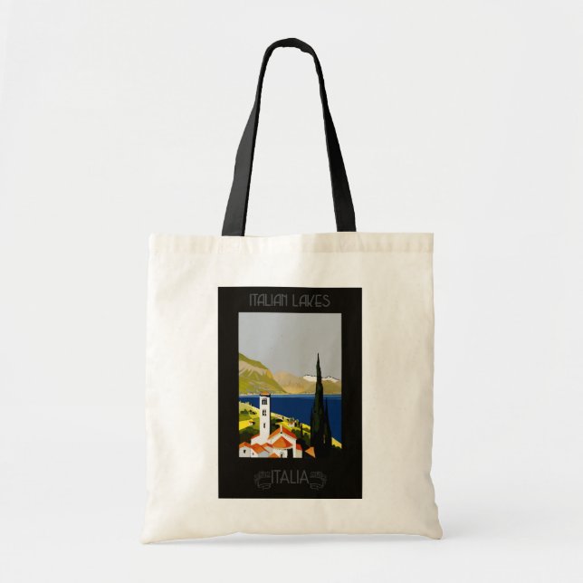Italien Italienischer See Retro Vintage Reiseplane Tragetasche (Vorne)