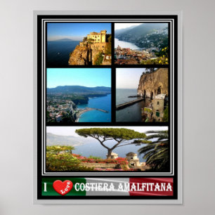 Italien - Kampanien - Amalfi-Küste - Ich liebe - Poster