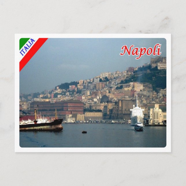 Italien - Kampanien - Neapel - Hafen - Postkarte (Vorderseite)
