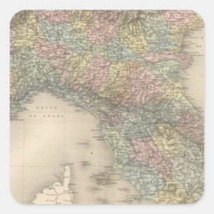 Italien Karte 2 Quadratischer Aufkleber