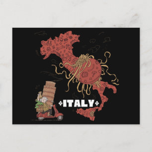 Italien Karte Flying Spaghetti Monster Pastafarian