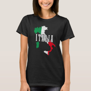 Italien Karte Italia Italienische Flagge Stolz T-Shirt