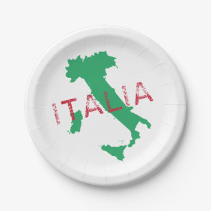 Italien Karte Kunst mit dem Namen Italia Pappteller