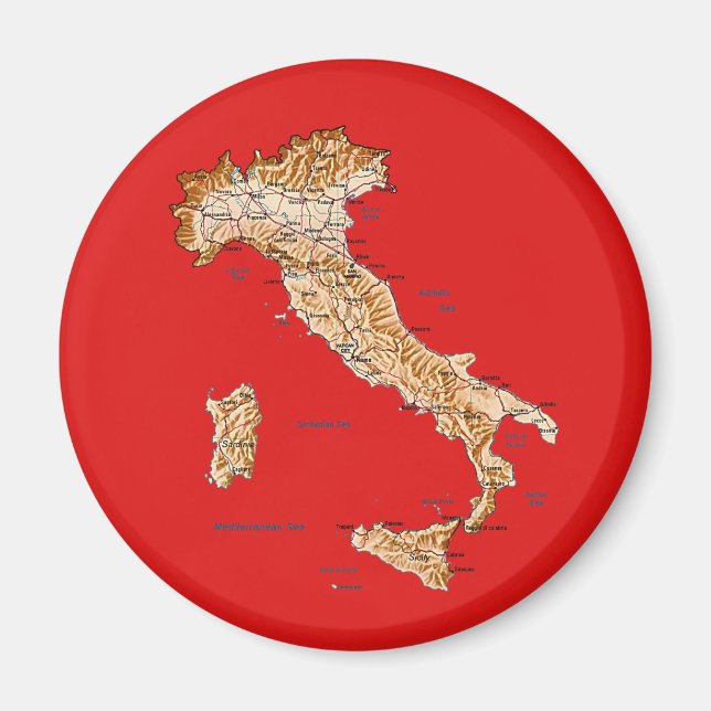 Italien Karte Magnet (Vorne)