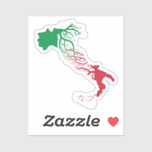 Italien Karte Roots Aufkleber