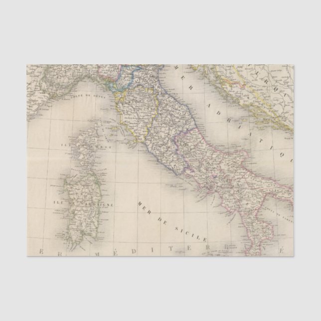 Italien-Karte Seidenpapier (Vorderseite)