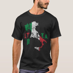 Italien Karte und Flagge Souvenir erschütterten It T-Shirt