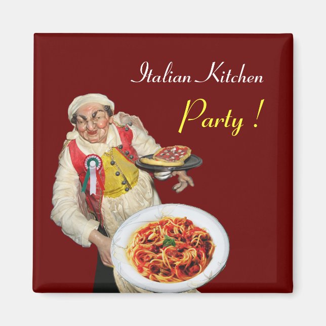 ITALIEN KITCHEN, rot Magnet (Vorne)