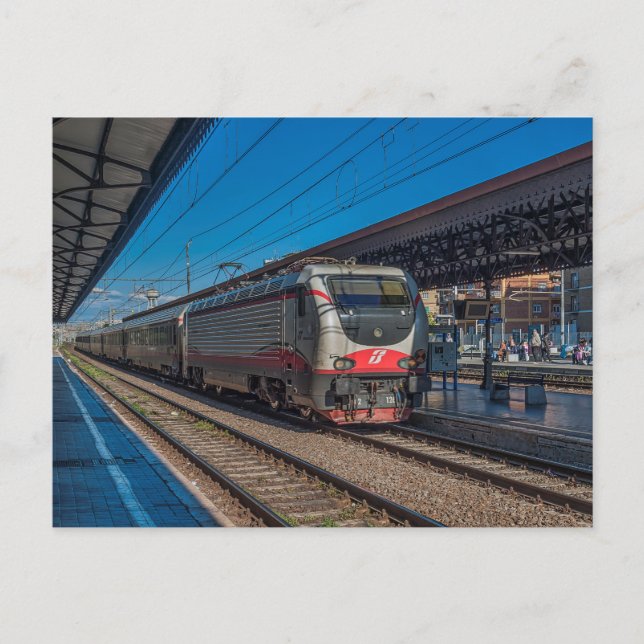 Italien Klasse E-402 im Personenzug. Postkarte (Vorderseite)