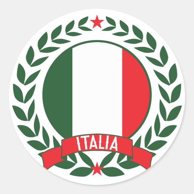 Italien Kranz Runder Aufkleber (Vorderseite)