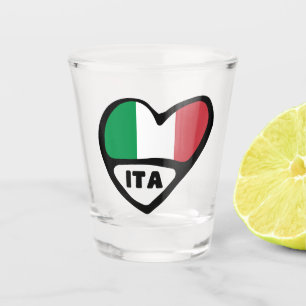Italien - Ländercode - Flag Herd, ITA Schnapsglas