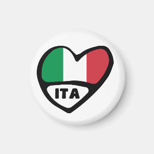 Italien-Landeskennzahl-Flaggen-Herz, ITA Magnet