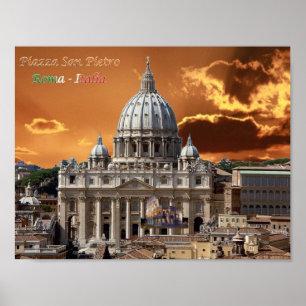 Italien - Latium - Rom - Petersdom - Poster