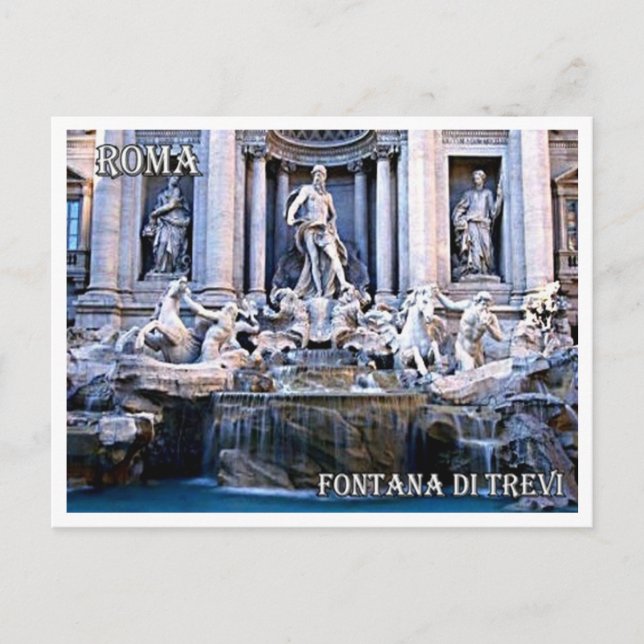 Italien - Latium - Rom - Trevi-Brunnen - Postkarte (Vorderseite)