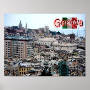 Italien - Ligurien - Genua - Hafen - Poster
