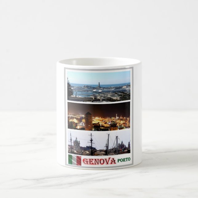 Italien - Ligurien - Genua - Mosaik - Hafen - Kaffeetasse (Mittel)