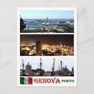 Italien - Ligurien - Genua - Mosaik - Hafen - Postkarte