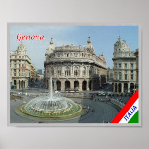 Italien - Ligurien - Genua - Piazza Ferrari - Poster