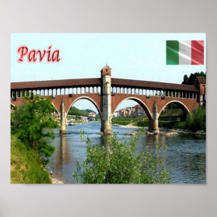 Italien - Lombardei - Pavia - Covered Bridge - Poster