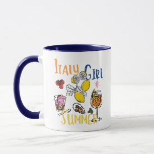 Italien Mädchen Sommer Mediterranes Zitronen Gelat Tasse