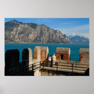 Italien, Malcesine, Blick vom Burgturm von Poster