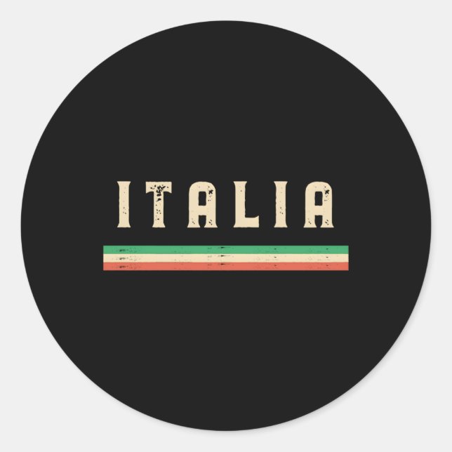 Italien mit italienischer Flagge Runder Aufkleber (Vorderseite)