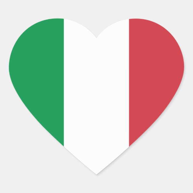 Italien - Nationale Flagge Italiens Herz-Aufkleber (Vorderseite)