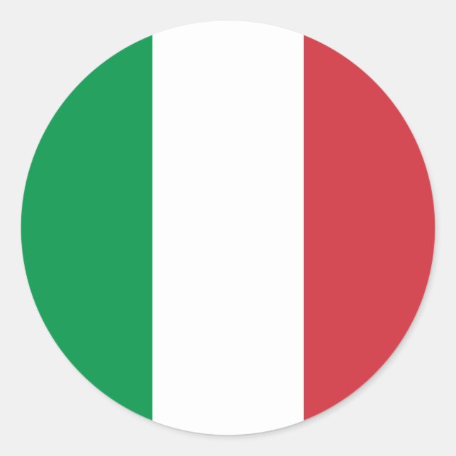 Italien - Nationale Flagge Italiens Runder Aufkleber (Vorderseite)